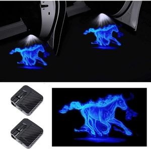 2 Universal wireless new horse horses LED projector car lights no tools needed